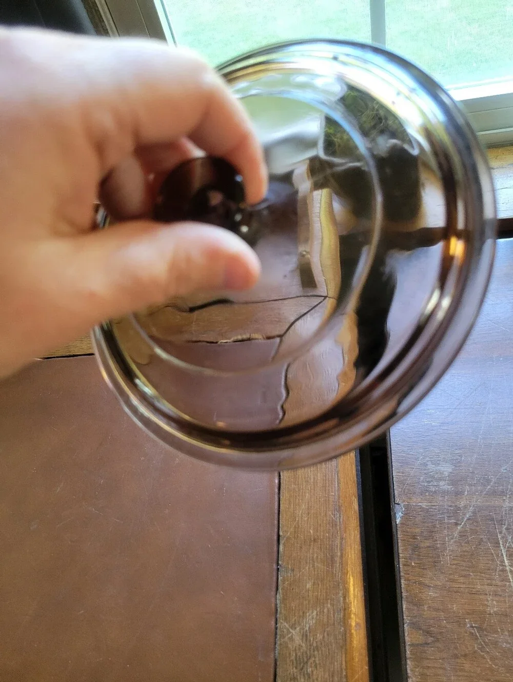 vintage Pyrex Visions amber brown glass replacement lid (model P81C)